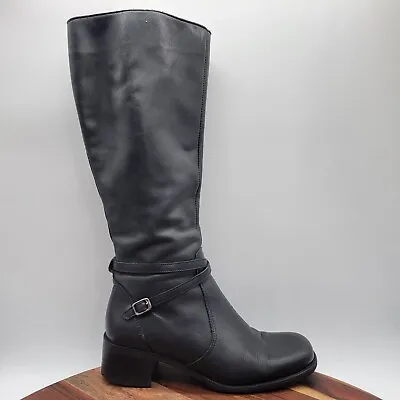 La Canadienne Knee High Boots Women's 8.5M Black Leather Riding Fleece Lined  • $69.97