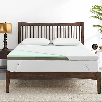 2 3 4 Inch Memory Foam Mattress Topper- Twin Full Queen King With Bamboo Cover • $73.72