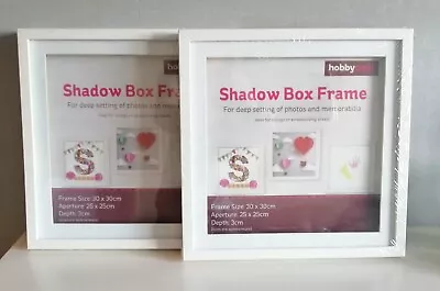 £25 • Buy Job Lot Of  2 Hobby Craft Shadow Box Frames ( White ) 30cm X 30cm X 3 Cm