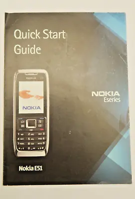 £1.99 • Buy Nokia E51 Guide Quick Start Guide Issue 1 En 9203233 Dated 2008