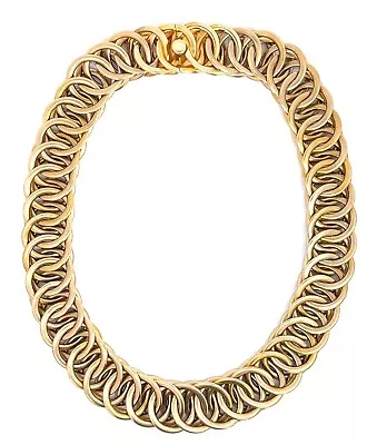 Cartier 14K Yellow Gold Matte Finish Heavy Choker Style Necklace Retro Vintage • $15000