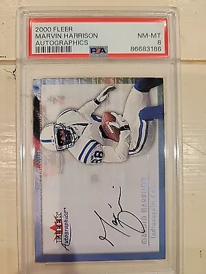 Marvin Harrison Colts 2000 Fleer Autographics Auto Card PSA 8 • $33