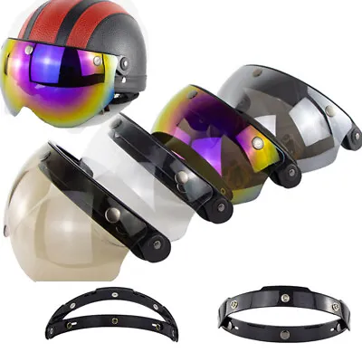 Universal Motorcycle Helmet Lens 3-Snap Half Open Face Wind Shield Flip Up Cover • $15.66