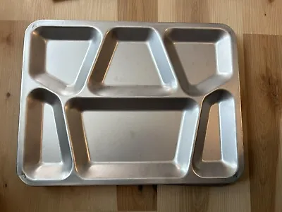 4 Steel Lunch Tray Metal Cafeteria Lunch Food Tray 6 Compartment Military Prison • $24.99