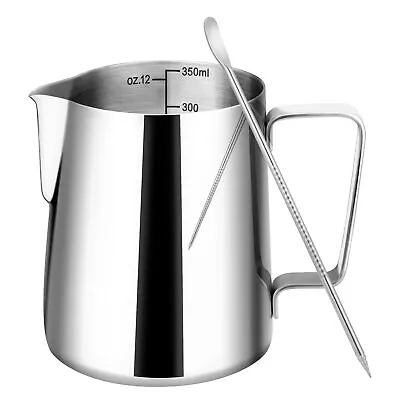 Milk Frothing Pitcher 12oz Milk Frother Steaming Pitcher Stainless Steel • $13