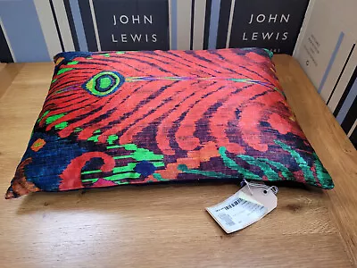 GENUINE John Lewis + Matthew Williamson Peacock Ikat Cushion Red RRP £65 • £49.99