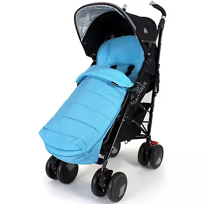 XXL Large Luxury Foot-muff And Liner For Maclaren Techno XT - Ocean (Blue) • £10.45