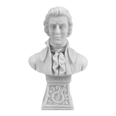 Famous Musician Mozart Bust Cast Marble Statue Sculpture Small • $41