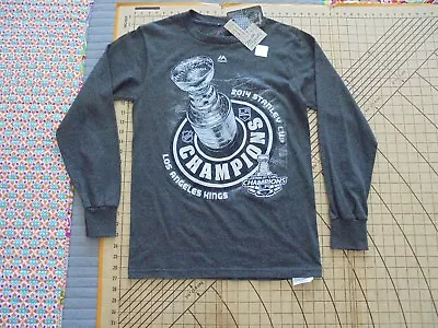 Adult Small Majestic Nhl L.a. Kings 2014 Stanley Cup Champions Ls Shirt - Nwt • $17