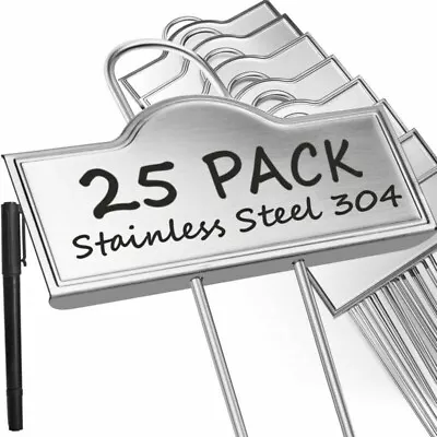 25Pack Metal Plant Flower Labels For Garden Outdoor Markers Waterproof Herb Tags • $27.99