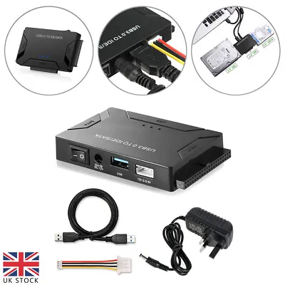 USB 3.0 To IDE SATA Converter Hard Disk Hard Drive Adapter For 2.5  3.5  HDD SSD • £19.99