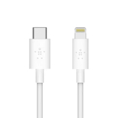 $19.95 • Buy Belkin USB-C To Lightning Charge/SYNC Cable 1.2M Boost Up White F8J239BT04-WHT