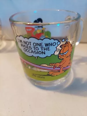 Vintage 1978 McDonalds Garfield Glass Coffee 10 Oz Cup Mug By Jim Davis • $5