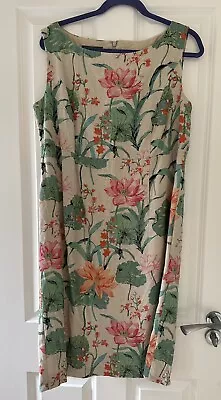£20 • Buy Laura Ashley Floral Linen Dress Size 18.