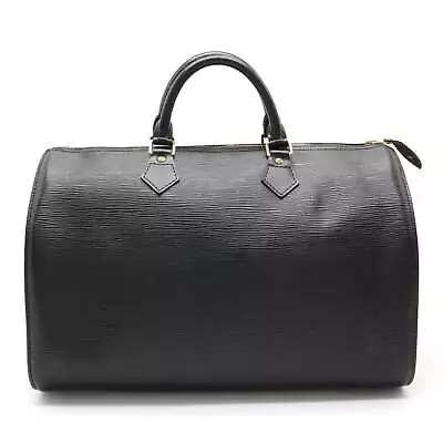 LOUIS VUITTON Epi Speedy 35 Handbag Boston Bag Leather Noir Black M42992 • $705.25