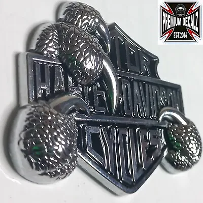 1x 75mm X 53mm Harley Davidson Tank Adhesive Badge Metal Decal Eagle Claw F100 • $38.95