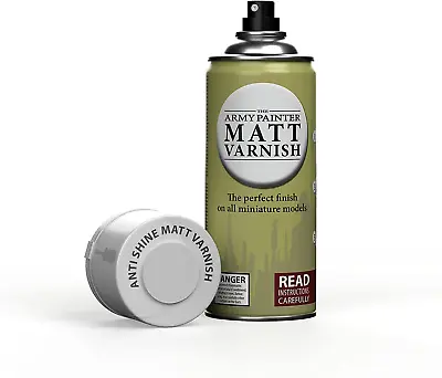 The Army Painter Anti-Shine Matt Varnish 400 Ml Acrylic Spray Varnish Spray Pa • £29.28