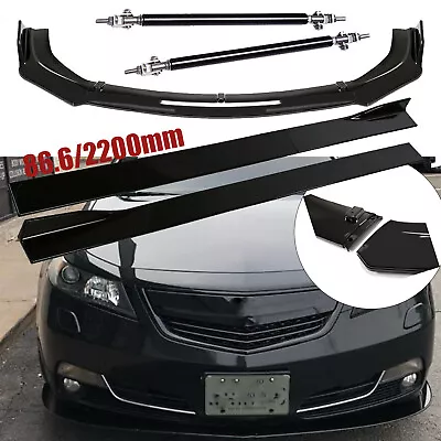 Front Bumper Lip Splitter Spoiler Strut Rods For Acura TL 2008-2014+ • $90.99