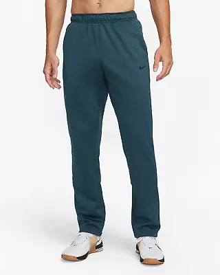 Nike Men' Deep Jungle/Black Therma-FIT Open Hem Fitness Pants (DQ4856-328) Siz M • $34.99