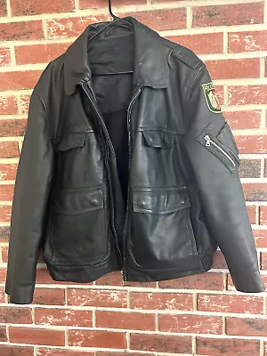 Authentic German Police Leather Jacket • $120