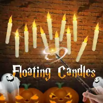 12 Pcs Floating Led Candles With Magic Wand Remote USE IN/OUTDOORS Party Decor • $39