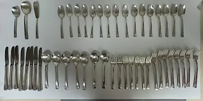 Original Rogers Deluxe Plate Mountain Rose Silverplate 49 Pc Set • $49