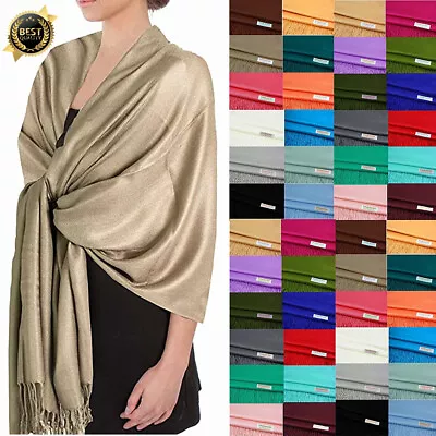 2PLY LONG 78X28 Solid Plain Scarves High Quality Shawl Blanket Wrap Stole Scarf • $7.99