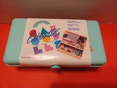 $16.79 • Buy Vintage Mini Caboodles  Make Up Jewelry Case With Mirror 2605 Teal 1980s Rare