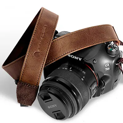 Matin Vintage-30 Brown Camera Neck Shoulder Leather Strap Canon Nikon Sony • £36.64