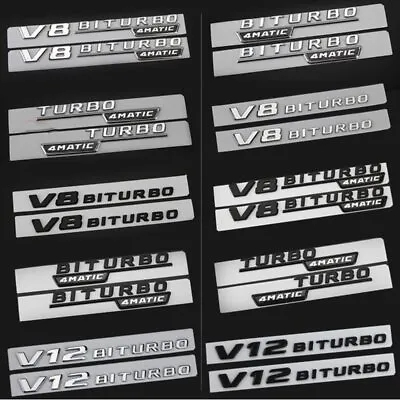 Letter Emblem For Mercedes Benz AMG V12BITURBO V8 BITURBO 4MATIC+ TURBO 4MATIC • $17.29