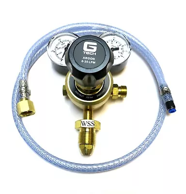 MIG Welding Gas Regulator With 4mm Hobby Welder Adaptor Hose Kit ARGON CO2 • £20