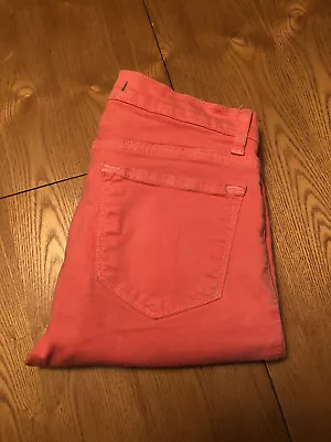 Womens J Brand Straight Skinny Capri Tangerine Denim Jeans Size 26 X 25 Euc • $24.99