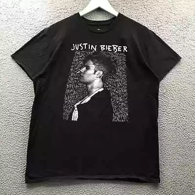 Justin Bieber Purpose World Tour 2016 Hanes T-Shirt Men Large Short Sleeve Black • $11.99