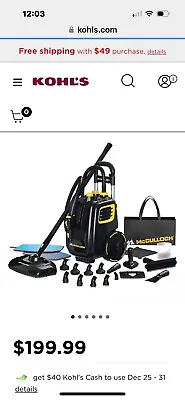 McCulloch MC1385 1500W Multipurpose Steam Cleaner Deluxe Canister Steam Cleaner • $155
