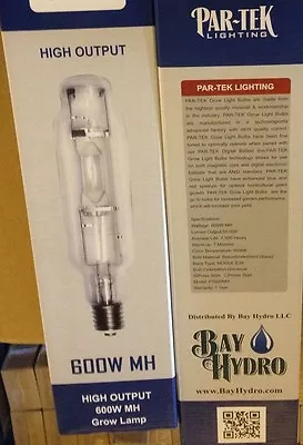 2pc PAR-TEK LIGHTING 600W MH 6500K DIGITAL HIGH OUTPUT Lamp SAVE $$ W/ BAY HYDRO • $79.95