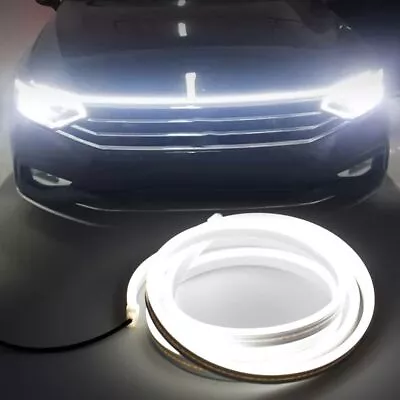 White 120cm Flexible Accessories Car Hood Day Running LED Light Strip Universal • $10.99