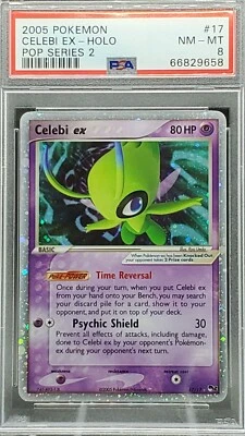 $59.99 • Buy PSA 8 NM-MT Celebi Ex Pop Series 2 Holo Pokemon Card 17/17 RK1