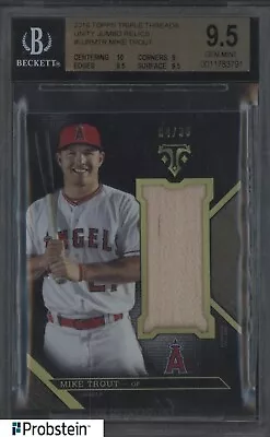 2016 Topps Triple Threads Unity Mike Trout Game-Used Jumbo Bat 4/36 BGS 9.5 • $26