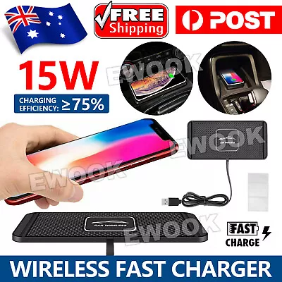 Car Wireless Fast Charging Charger Mat Non-Slip Pad Holder For Smart Phones AU • $17.35