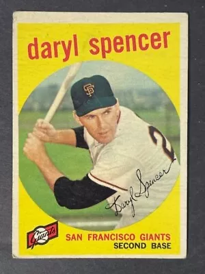 VINTAGE 1959 Topps DARYL SPENCER # 443 - Giants - EX • $1.29