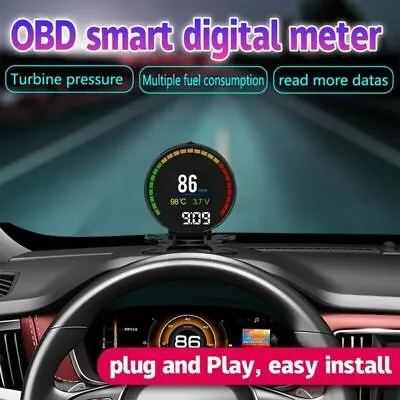 $34.89 • Buy Car HUD OBD2 Gauge Head Up Car Digital Display Speedometer RPM Alarm Water Temp