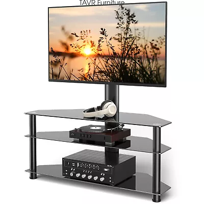 Floor TV Stand With Swivel Mount For 32 37 42 47 50 55 60 65 70 Inch Flat TVs • $97.99