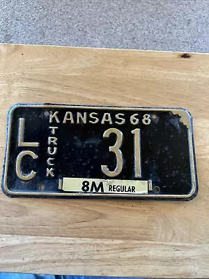 Kansas Vintage License Plate 1968 Truck Plate • $0.99