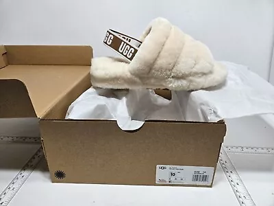 UGG Fluff Yeah Slide Women's Thick Sole Slippers Size 10 Cream • $38.49