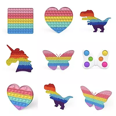 £5.95 • Buy Fidget Toy Popit Popper Push It Poppet Bubble Anxiety Rainbow Fun EXTRA LARGE