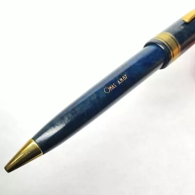 OMAS A.M.87 Ballpoint Pen Briarwood Blue Vintage 80s Used Good From Japan • $233.60