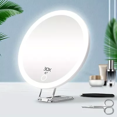 30X Magnifying Mirror With LED Light Upgraded Lighted Makeup MirrorFor Men Women • $32.99