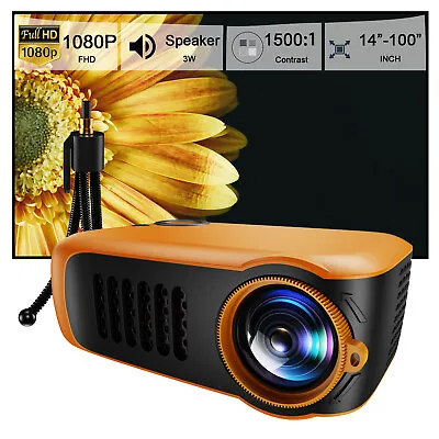 1080P Full HD Mini Portable Projector Home Theater Cinema Video Movie HDMI USB • $35.14