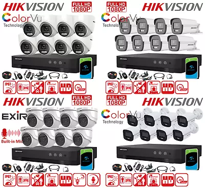 HIKVISION CCTV 1080P Security Camera System 4/8CH DVR Home Surveillance Outdoor • £215