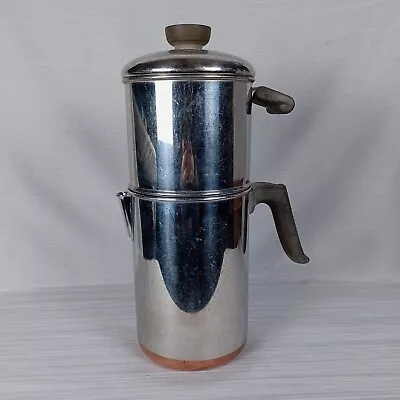 Revere Ware Drip-O-Later Percolator Coffee Pot Stainless Copper Pre-68 Vintage • $45